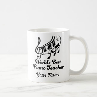 Worlds Best Piano Teacher Personalized Coffee Mug