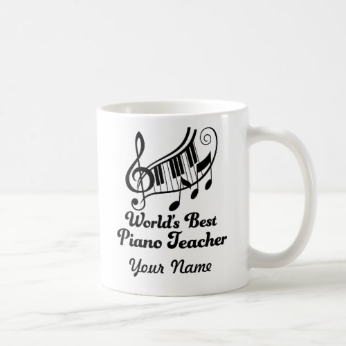 Worlds Best Piano Teacher Personalized Coffee Mug