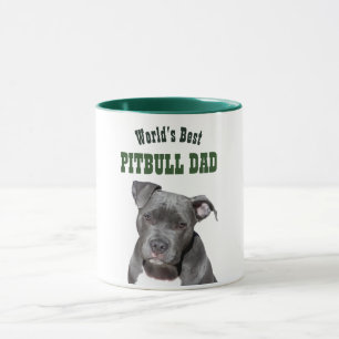 Worlds Best PITBULL DAD - Black Pitty Dog Face Mug