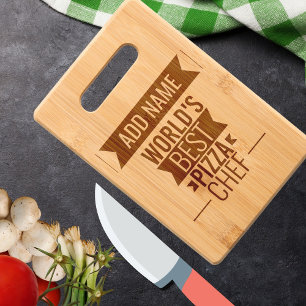 World's Best Pizza Chef - add name Engraved Cutting Board