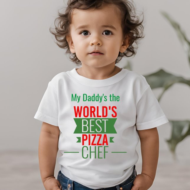 World's Best Pizza  Chef   -  red white green Baby T-Shirt (Creator Uploaded)