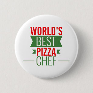World's Best Pizza  Chef   -  red white green Button
