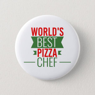 World's Best Pizza  Chef   -  red white green Button