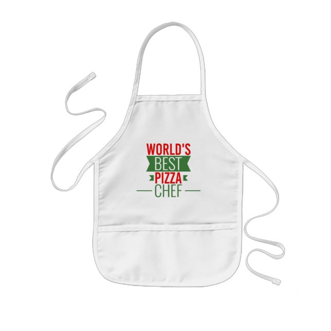 World's Best Pizza  Chef   -  red white green Kids' Apron (Front)