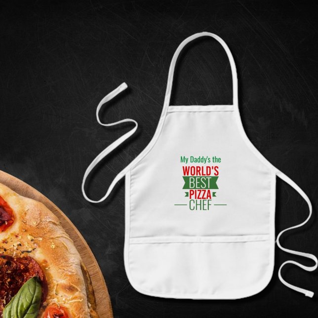 World's Best Pizza  Chef   -  red white green  Kids' Apron (Creator Uploaded)
