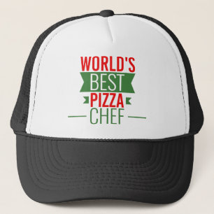World's Best Pizza Chef - red white green Trucker Hat