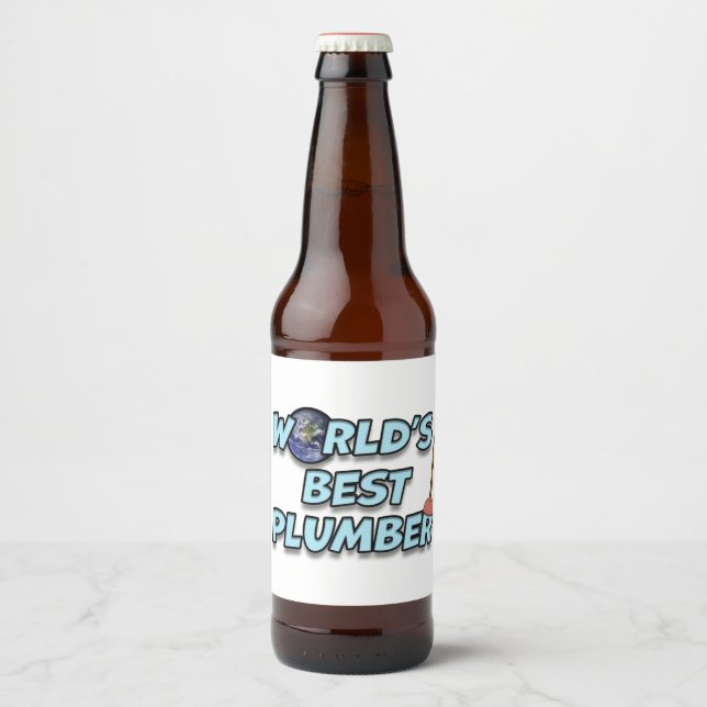 World's best Plumber Beer Bottle Label (Front)