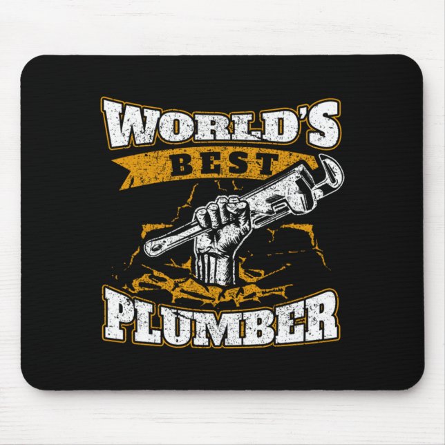 Worlds Best Plumber Plumbing Funny Quotes Mouse Pad (Front)