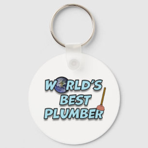 World's best Plumber T-shirt Keychain