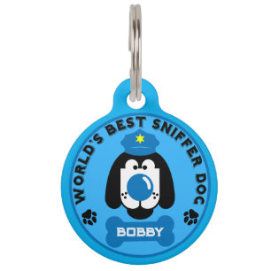 World's Best Police Sniffer Dog Pet ID Tag