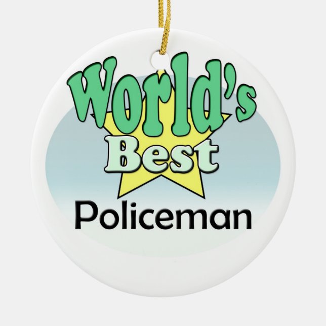 World's best Policeman Ceramic Ornament (Front)