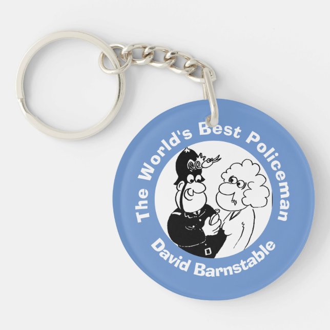 World's Best Policeman or Constable. Keychain (Front)