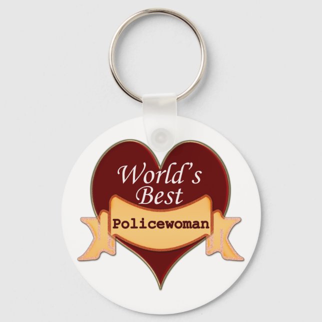 World's Best Policewoman Keychain (Front)