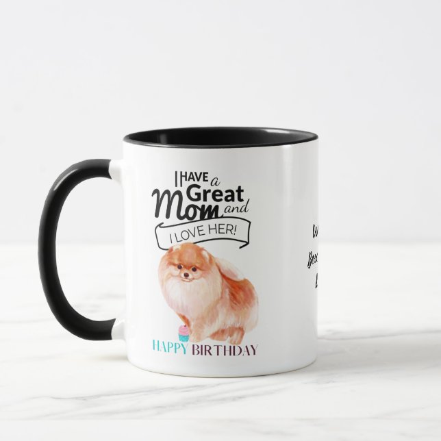 World's BEST Pomeranian DOG MOM Personalized Mug (Left)