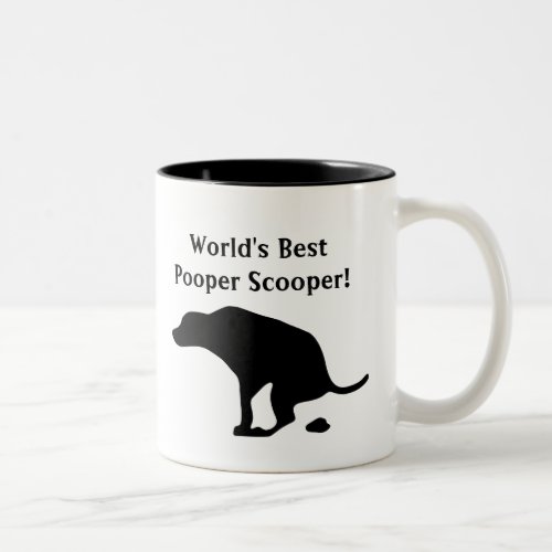 Worlds Best Pooper Scooper  Dog Parent  Dog Dad Two_Tone Coffee Mug