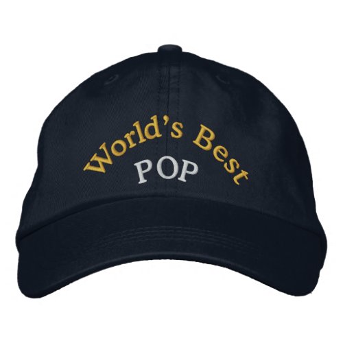 Worlds Best Pop Embroidered Baseball CapHat Embroidered Baseball Cap