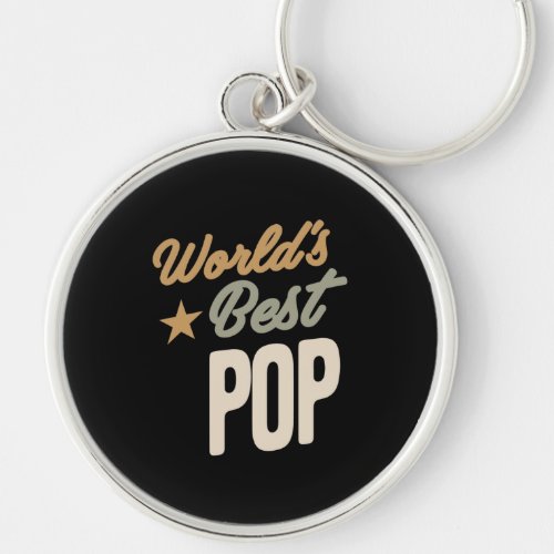 Worlds Best Pop _ Father and Grandpa Gifts Keychain