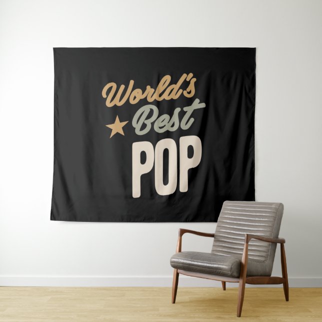 World's Best Pop - Father and Grandpa Gifts Tapestry (In Situ (Horizontal))
