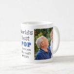 World's Best Pop Love You Most 2 Photo Coffee Mug<br><div class="desc">Express how much you love your grandpa with affection.A photo mug with grandfather and grandkid pictures will fill his heart with happiness.</div>