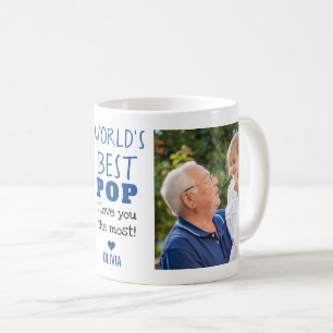 World's Best Pop Love You Most 2 Photo Collage Coffee Mug