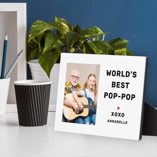 Worlds Best Pop Pop Personalized Photo Plaque