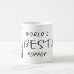 World's Best Poppop Custom Photo Name Year Coffee Mug<br><div class="desc">A fun gift for the world's best poppop! You can personalize one handle side of this mug with a photo (vertical will fit best). World's Best Poppop is written in modern typography in the middle part of the mug. On the other handle side of the mug, one to three grandchildren's...</div>