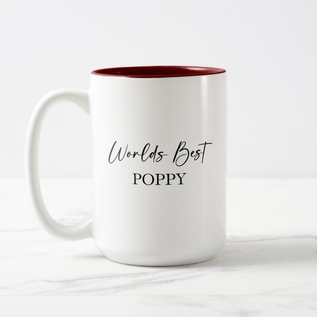 World's Best Poppy & Most Loved Personalized Mug (Left)