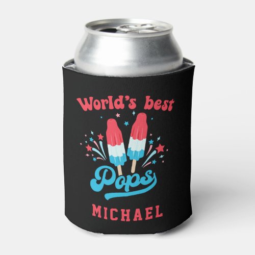 Worlds Best Pops 4th Of July Can Cooler