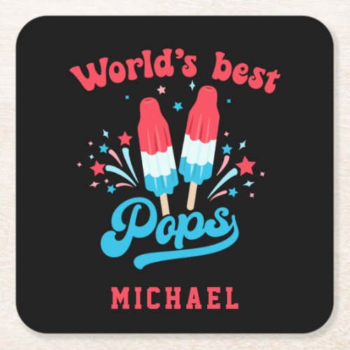 Worlds Best Pops 4th Of July Paper Coaster