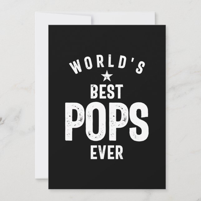 World's Best Pops Ever | Father Grandfather Gift Thank You Card (Front)