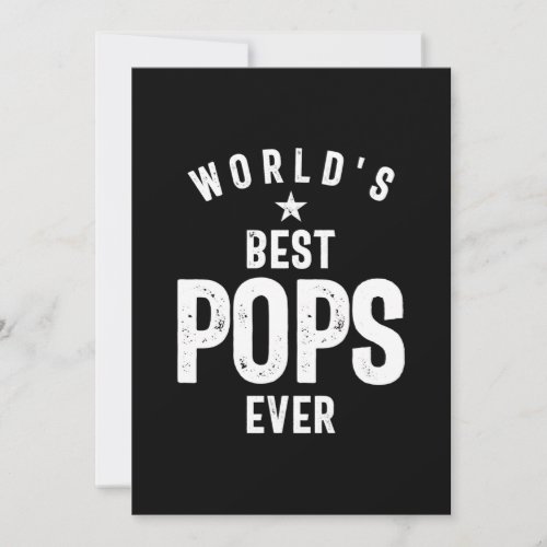 Worlds Best Pops Ever  Father Grandfather Gift Thank You Card