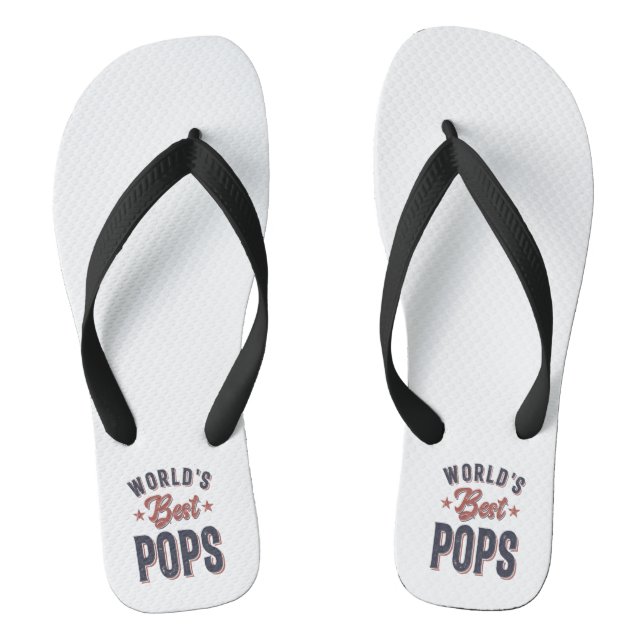 World's Best Pops | Father Grandpa Gift Flip Flops (Footbed)