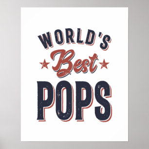World's Best Pops Father Grandpa Gift Poster
