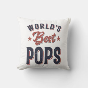 World's Best Pops Father Grandpa Gift Throw Pillow