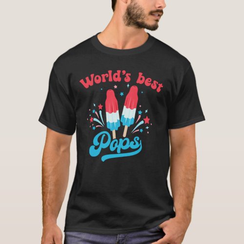 Worlds Best Pops Popsicle 4th July T_Shirt