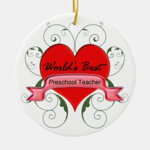 World's Best Preschool Teacher Ceramic Ornament