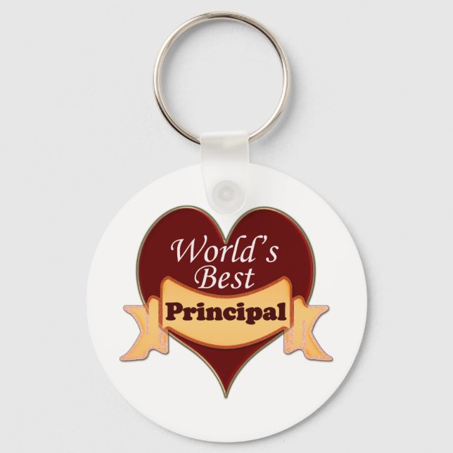 World's Best Principal Keychain (Front)