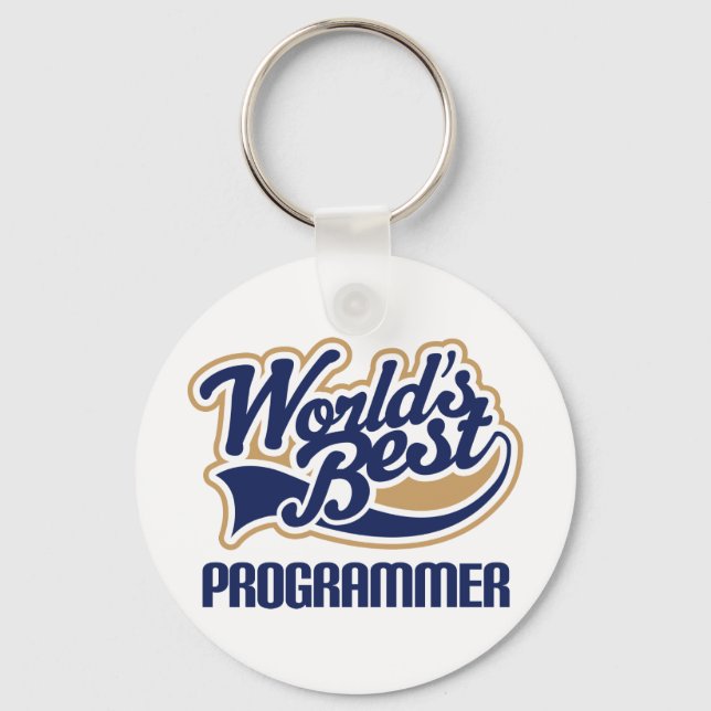 Worlds Best Programmer Keychain (Front)