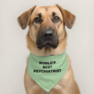 World's best psychiatrist pet bandana collar