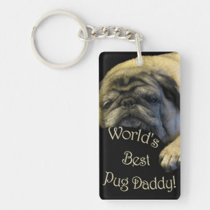 World's Best Pug Daddy Keychain