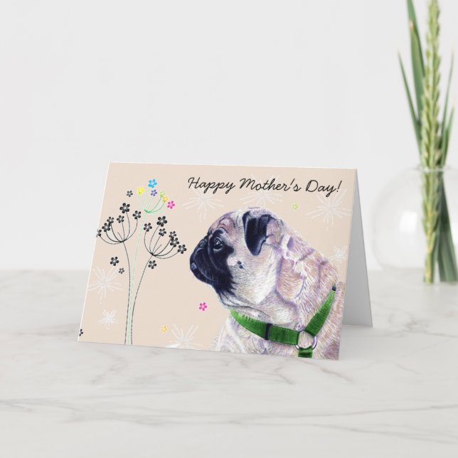 World's Best Pug Mommy! Mother's Day Card (Front)