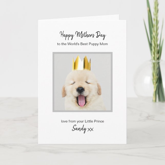 World's Best Puppy Mom Personalized Mother's Day Holiday Card (Front)