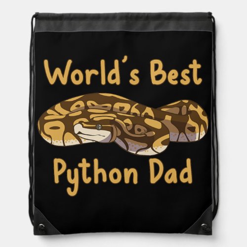 Worlds Best Python Dad snake owner  Drawstring Bag