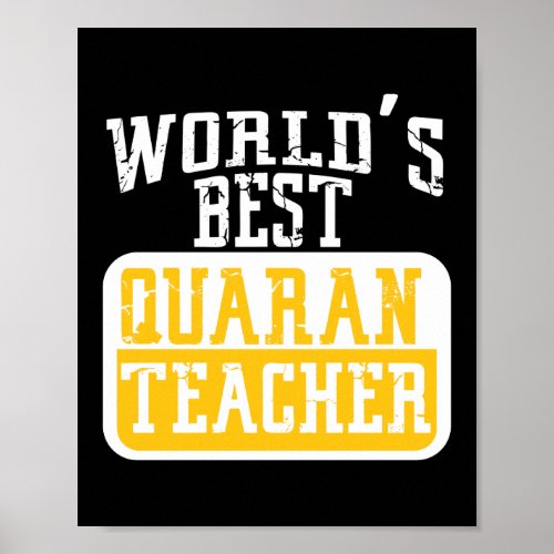 Worlds Best Quaran_teacher School Funny Teacher Poster