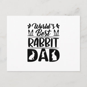 World's Best Rabbit Dad-Daughter-Mom-Funny Postcard
