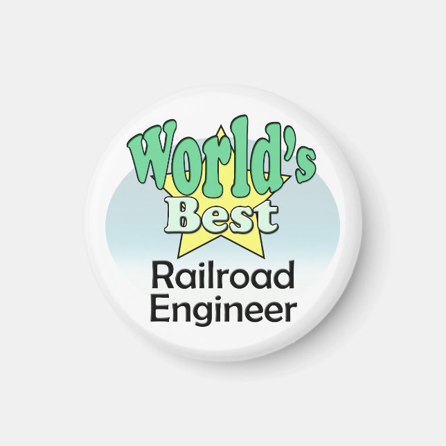 World's Best Railroad Engineer Magnet (Front)