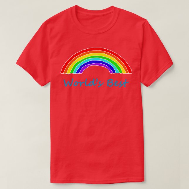 Worlds Best Rainbow for Fathers Day T-Shirt (Design Front)