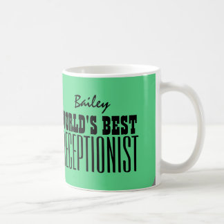 World's Best RECEPTIONIST Green and Black V03 Coffee Mug