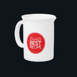 World's Best Recipe Drink Pitcher<br><div class="desc">The World's Best Recipe design is a great gift anyone who loves making food and is the ultimate home cook! Taste of Home is a cooking magazine & website with practical recipes from home cooks—not gourmet chefs featuring familiar everyday ingredientsand beautiful photos. More than recipes, Taste of Home fosters a...</div>