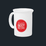 World's Best Recipe Drink Pitcher<br><div class="desc">The World's Best Recipe design is a great gift anyone who loves making food and is the ultimate home cook! Taste of Home is a cooking magazine & website with practical recipes from home cooks—not gourmet chefs featuring familiar everyday ingredientsand beautiful photos. More than recipes, Taste of Home fosters a...</div>